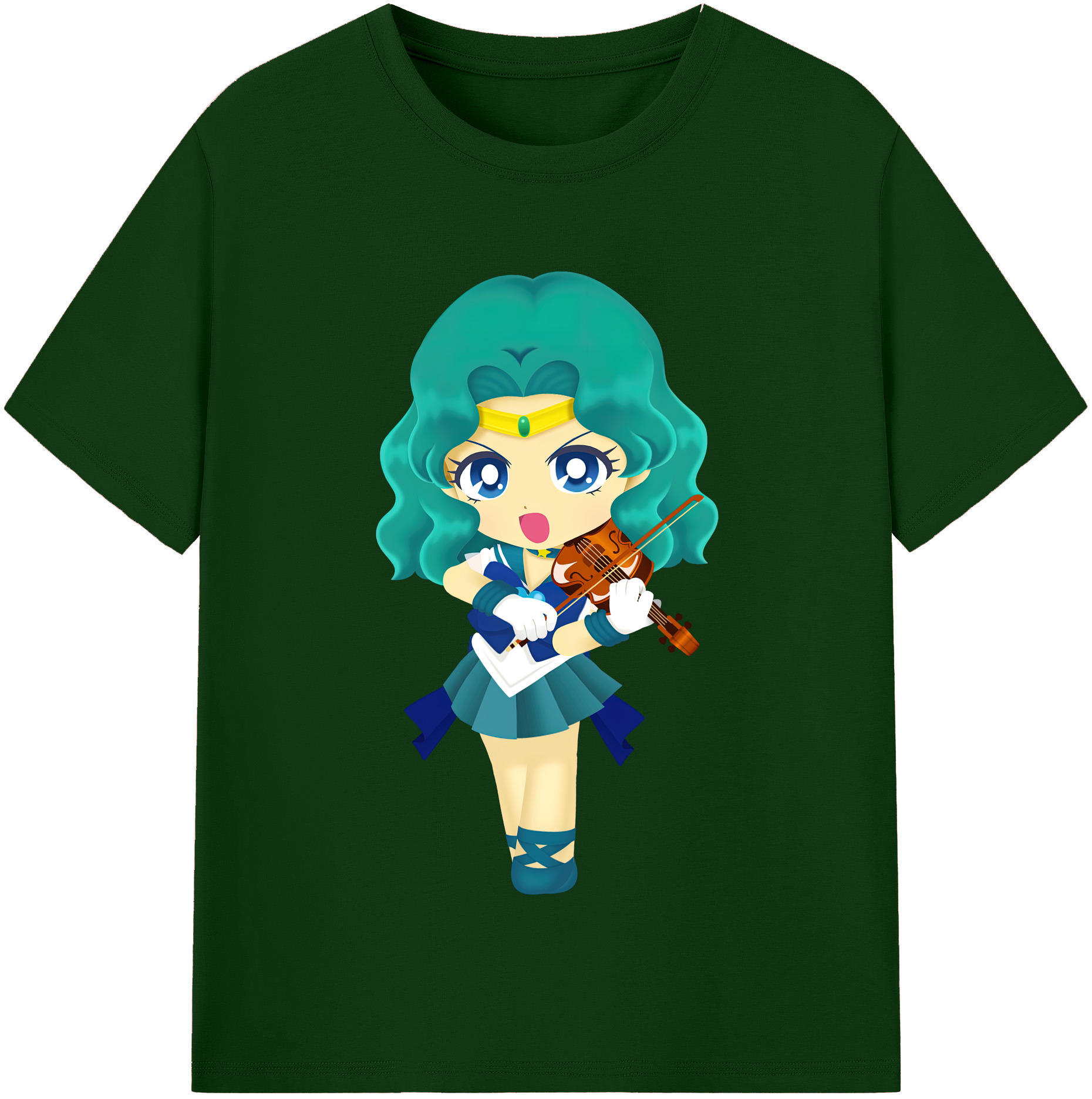 （画像用） 美少女戦士セーラームーン 海王 みちる（かいおう みちる） Sailor Moon Kaiou Michiru 綿100％半袖Tシャツ（フロントプリント）